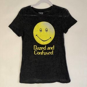 Dazed and Confused Smiley Face Burnout Tee Size Small